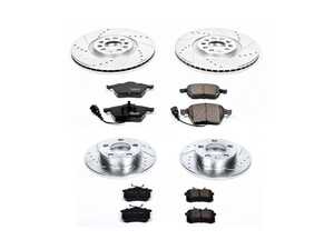 ES#3157896 - K915 - Power Stop Z23 Evolution Sport Front & Rear Brake Kit (312mm/232mm) - A direct-fit upgrade with drilled & slotted zinc-plated rotors and low-dust carbon-fiber ceramic pads. - Power Stop - Audi