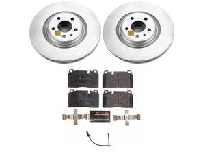 ES#4795450 - ESK7073 - Power Stop Euro-Stop Premium Front Brake Kit (345mm) - An authentic OE-specification front-wheel braking solution featuring European-sourced pads, high-carbon smooth Geomet coated rotors, and strict ECE-R90 certification. - Power Stop - Audi