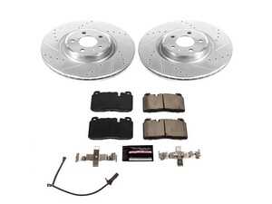 ES#4797820 - K7073 - Power Stop Z23 Evolution Sport Front Brake Kit (345mm) - A performance front-wheel brake upgrade featuring drilled & slotted rotors and low-dust carbon-fiber ceramic pads. - Power Stop - Audi