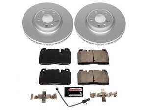 ES#3989279 - CRK7653 - Power Stop Z23 Evolution Sport Coated Front Brake Kit (320mm) - A complete front-wheel daily-driver upgrade featuring high-carbon smooth Geomet coated rotors and low-dust carbon-fiber ceramic pads. - Power Stop - Audi