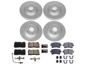ES#3989271 - CRK7538 - Power Stop Z23 Evolution Sport Coated Front & Rear Brake Kit (320mm/300mm) - A complete 4-wheel daily-driver upgrade featuring high-carbon smooth Geomet coated rotors and low-dust carbon-fiber ceramic pads. - Power Stop - Audi