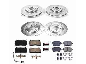 ES#3990359 - K7538 - Power Stop Z23 Evolution Sport Front & Rear Brake Kit (320mm/300mm) - A complete 4-wheel performance brake upgrade featuring drilled & slotted rotors and low-dust carbon-fiber ceramic pads. - Power Stop - Audi