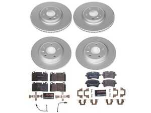 ES#4795494 - ESK7538 - Power Stop Euro-Stop Premium Front & Rear Brake Kit (320mm/300mm) - An authentic OE-specification 4-wheel braking solution featuring European-sourced pads, high-carbon smooth Geomet coated rotors, and strict ECE-R90 certification. - Power Stop - Audi