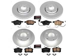 ES#3988981 - CRK529 - Power Stop Z23 Evolution Sport Coated Front & Rear Brake Kit (288mm/245mm) - A complete 4-wheel daily-driver upgrade featuring high-carbon smooth Geomet coated rotors and low-dust carbon-fiber ceramic pads. - Power Stop - Volkswagen