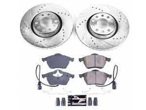 ES#3990130 - K634 - Power Stop Z23 Evolution Sport Front Brake Kit (312mm) - A performance front-wheel brake upgrade featuring drilled & slotted rotors and low-dust carbon-fiber ceramic pads. - Power Stop - Audi