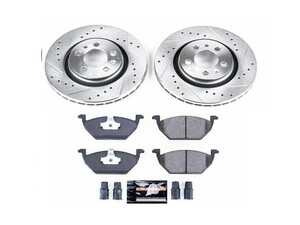 ES#3989965 - K5401 - Power Stop Z23 Evolution Sport Front Brake Kit (280mm) - A performance front-wheel brake upgrade featuring drilled & slotted rotors and low-dust carbon-fiber ceramic pads. - Power Stop - Volkswagen