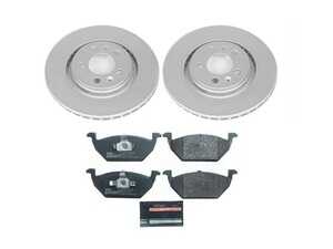 ES#4795347 - ESK5401 - Power Stop Euro-Stop Premium Front Brake Kit (280mm) - An authentic OE-specification front-wheel braking solution featuring European-sourced pads, high-carbon smooth Geomet coated rotors, and strict ECE-R90 certification. - Power Stop - Volkswagen