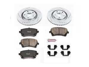 ES#3156998 - K4564 - Power Stop Z23 Evolution Sport Rear Brake Kit (300mm) - A performance rear-wheel brake upgrade featuring drilled & slotted vented rotors and low-dust carbon-fiber ceramic pads. - Power Stop - Audi