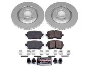 ES#3988932 - CRK4564 - Power Stop Z23 Evolution Sport Coated Rear Brake Kit (300mm) - A complete rear-wheel daily-driver upgrade featuring high-carbon smooth Geomet coated vented rotors and low-dust carbon-fiber ceramic pads. - Power Stop - Audi