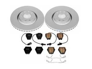 ES#3989347 - CRK886 - Power Stop Z23 Evolution Sport Coated Front Brake Kit (320mm) - A complete front-wheel daily-driver upgrade featuring high-carbon smooth Geomet coated rotors and low-dust carbon-fiber ceramic pads. - Power Stop - Audi