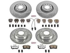 ES#3990458 - K890-26 - Power Stop Z26 Street Warrior Front & Rear Brake Kit (320mm/255mm) - A complete 4-wheel high-performance brake upgrade featuring drilled & slotted rotors and extreme-temperature carbon-fiber ceramic pads. - Power Stop - Audi