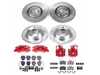 ES#4800562 - KC889 - Power Stop Z23 Evolution Sport Front & Rear Brake Kit with Calipers (320mm/255mm) - A direct-fit upgrade with drilled & slotted zinc-plated rotors, red powder-coated calipers, and low-dust carbon-fiber ceramic pads. - Power Stop - Audi