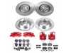 ES#4800564 - KC890 - Power Stop Z23 Evolution Sport Front & Rear Brake Kit with Calipers (320mm/255mm) - A direct-fit upgrade with drilled & slotted zinc-plated rotors, red powder-coated calipers, and low-dust carbon-fiber ceramic pads. - Power Stop - Audi
