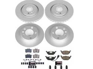 ES#3989331 - CRK840 - Power Stop Z23 Evolution Sport Coated Front & Rear Brake Kit (280mm/232mm) - A complete 4-wheel daily-driver upgrade featuring high-carbon smooth Geomet coated rotors and low-dust carbon-fiber ceramic pads. - Power Stop - Volkswagen