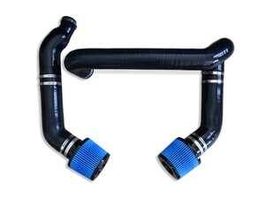 ES#4908068 - S58FMSILINT-BLU - BMS Front Mount Performance Silicone Intake - Blue Filters - By placing our massive 3.5" high-flow ducting right behind the front grilles, your turbos get a direct gulp of cold air. The results? Max induction, a sharp look peeking through the grille, and a sound profile that will put a smile on your face every time - Burger Motorsports - BMW