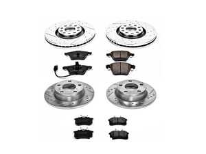 ES#3157887 - K892 - Power Stop Z23 Evolution Sport Front & Rear Brake Kit (320mm/255mm) - A complete 4-wheel performance brake upgrade featuring drilled & slotted rotors and low-dust carbon-fiber ceramic pads. - Power Stop - Audi