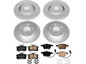 ES#3989351 - CRK892 - Power Stop Z23 Evolution Sport Coated Front & Rear Brake Kit (320mm/255mm) - A complete 4-wheel daily-driver upgrade featuring high-carbon smooth Geomet coated rotors and low-dust carbon-fiber ceramic pads. - Power Stop - Audi