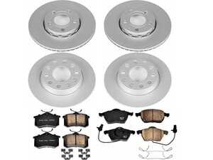 ES#3989308 - CRK7917 - Power Stop Z23 Evolution Sport Coated Front & Rear Brake Kit (288mm/245mm) - A complete 4-wheel daily-driver upgrade featuring high-carbon smooth Geomet coated rotors and low-dust carbon-fiber ceramic pads. - Power Stop - Audi