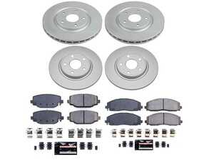 ES#3989059 - CPK5960-23 - Power Stop Z23 Evolution Sport Coated Front & Rear Brake Kit (330mm/328mm) - A complete 4-wheel daily-driver upgrade featuring high-carbon smooth Geomet coated rotors and low-dust carbon-fiber ceramic pads. - Power Stop - Volkswagen
