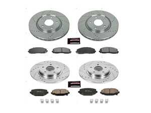 ES#3990024 - K5960 - Power Stop Z23 Evolution Sport Front & Rear Brake Kit (330mm/328mm) - A complete 4-wheel performance brake upgrade featuring drilled & slotted rotors and low-dust carbon-fiber ceramic pads. - Power Stop - Volkswagen