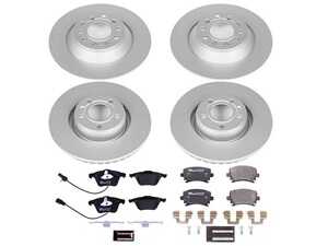 ES#3145466 - ESK4066 - Power Stop Euro-Stop Premium Front & Rear Brake Kit (321mm/302mm) - An authentic OE-specification 4-wheel braking solution featuring European-sourced pads, high-carbon smooth Geomet coated rotors, and strict ECE-R90 certification. - Power Stop - Audi