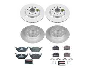 ES#4795474 - ESK7242 - Power Stop Euro-Stop Front & Rear Brake Kit (280mm/255mm) - A direct-fit OE-equivalent replacement with GEOMET coated plain rotors and ECE-R90 certified brake pads. - Power Stop - Volkswagen