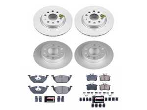 ES#4794353 - CRK7242 - Power Stop Z23 Evolution Sport Front & Rear Brake Kit (280mm/255mm) - A direct-fit upgrade with GEOMET coated plain rotors and low-dust carbon-fiber ceramic pads. - Power Stop - Volkswagen