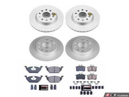 ES#4794353 - CRK7242 - Power Stop Z23 Evolution Sport Front & Rear Brake Kit (280mm/255mm) - A direct-fit upgrade with GEOMET coated plain rotors and low-dust carbon-fiber ceramic pads. - Power Stop - Volkswagen