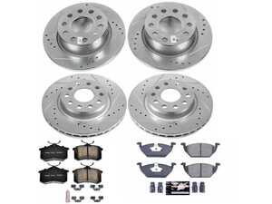 ES#3990283 - K7242 - Power Stop Z23 Evolution Sport Front & Rear Brake Kit (280mm/255mm) - A direct-fit performance upgrade with drilled & slotted zinc-plated rotors and low-dust carbon-fiber ceramic pads. - Power Stop - Volkswagen