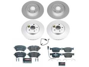 ES#4795552 - ESK8197 - Power Stop Euro-Stop Front & Rear Brake Kit (314mm/300mm) - A direct-fit OE-equivalent replacement with GEOMET coated plain rotors and ECE-R90 certified brake pads. - Power Stop - Audi