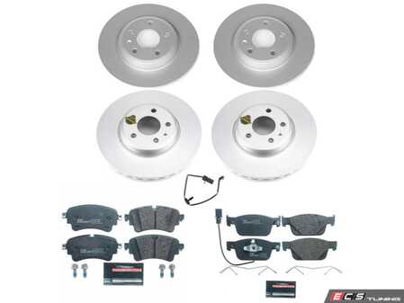 ES#4795552 - ESK8197 - Power Stop Euro-Stop Front & Rear Brake Kit (314mm/300mm) - A direct-fit OE-equivalent replacement with GEOMET coated plain rotors and ECE-R90 certified brake pads. - Power Stop - Audi