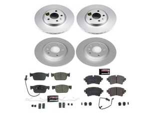 ES#4794660 - CRK8197 - Power Stop Z23 Evolution Sport Front & Rear Brake Kit (314mm/300mm) - A direct-fit upgrade with GEOMET coated plain rotors and low-dust carbon-fiber ceramic pads. - Power Stop - Audi