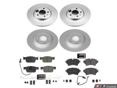 ES#4794660 - CRK8197 - Power Stop Z23 Evolution Sport Front & Rear Brake Kit (314mm/300mm) - A direct-fit upgrade with GEOMET coated plain rotors and low-dust carbon-fiber ceramic pads. - Power Stop - Audi