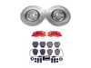 ES#4800559 - KC886 - Power Stop Z23 Evolution Sport Front Brake Kit with Calipers (320mm) - A direct-fit upgrade with drilled & slotted zinc-plated rotors, red powder-coated calipers, and low-dust carbon-fiber ceramic pads. - Power Stop - Audi