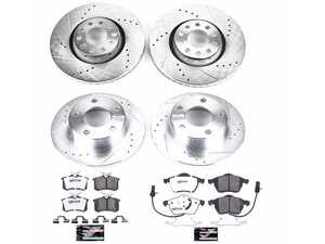 ES#3990235 - K6918-26 - Power Stop Z26 Street Warrior Front & Rear Brake Kit (312mm/245mm) - A high-performance complete 4-wheel upgrade featuring drilled & slotted rotors and extreme-temperature carbon-fiber ceramic pads. - Power Stop - Audi