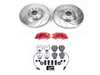 ES#4800596 - KC948-26 - Power Stop Z26 Street Warrior Front Brake Kit with Calipers (321mm) - A direct-fit performance upgrade with drilled & slotted zinc-plated rotors, red powder-coated calipers, and extreme-performance carbon-fiber ceramic pads. - Power Stop - Audi