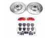 ES#4800595 - KC948 - Power Stop Z23 Evolution Sport Front Brake Kit with Calipers (321mm) - A direct-fit upgrade with drilled & slotted zinc-plated rotors, red powder-coated calipers, and low-dust carbon-fiber ceramic pads. - Power Stop - Audi