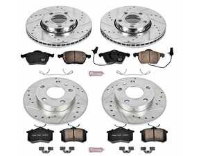 ES#3156918 - K4196 - Power Stop Z23 Evolution Sport Front & Rear Brake Kit (288mm/245mm) - A performance complete 4-wheel upgrade featuring drilled & slotted rotors and low-dust carbon-fiber ceramic pads. - Power Stop - Audi
