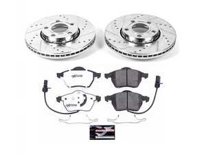 ES#3989945 - K5229-26 - Power Stop Z26 Street Warrior Front Brake Kit (288mm) - A high-performance front axle upgrade featuring drilled & slotted rotors and extreme-temperature carbon-fiber ceramic pads. - Power Stop - Audi