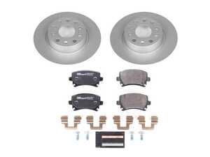 ES#4795361 - ESK5666 - Power Stop Euro-Stop Premium Rear Brake Kit (272mm) - An authentic OE-specification rear axle braking solution featuring European-sourced pads, high-carbon smooth Geomet coated rotors, and strict ECE-R90 certification. - Power Stop - Volkswagen