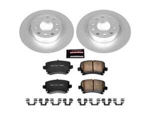 ES#3989012 - CRK5666 - Power Stop Z23 Evolution Sport Coated Rear Brake Kit (272mm) - A premium rear axle upgrade featuring high-carbon smooth Geomet coated rotors and low-dust carbon-fiber ceramic pads. - Power Stop - Volkswagen