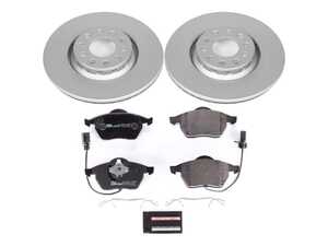 ES#3146820 - ESK636 - Power Stop Euro-Stop Premium Front Brake Kit (312mm) - An authentic OE-specification front axle braking solution featuring European-sourced pads, high-carbon smooth Geomet coated rotors, and strict ECE-R90 certification. - Power Stop - Audi