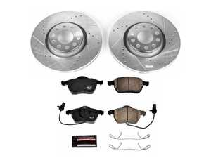 ES#3157599 - K636 - Power Stop Z23 Evolution Sport Front Brake Kit (312mm) - A performance front axle upgrade featuring drilled & slotted rotors and low-dust carbon-fiber ceramic pads. - Power Stop - Audi