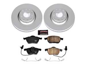 ES#3989157 - CRK636 - Power Stop Z23 Evolution Sport Coated Front Brake Kit (312mm) - A premium front axle upgrade featuring high-carbon smooth Geomet coated rotors and low-dust carbon-fiber ceramic pads. - Power Stop - Audi