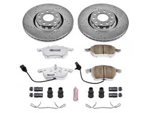 ES#3990136 - K636-26 - Power Stop Z26 Street Warrior Front Brake Kit (312mm) - A high-performance front axle upgrade featuring drilled & slotted rotors and extreme-temperature carbon-fiber ceramic pads. - Power Stop - Audi
