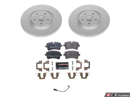 ES#4795374 - ESK6001 - Power Stop Euro-Stop Rear Brake Kit (330mm) - A direct-fit OE-equivalent replacement with GEOMET coated plain rotors and ECE-R90 certified brake pads. - Power Stop - Audi Porsche