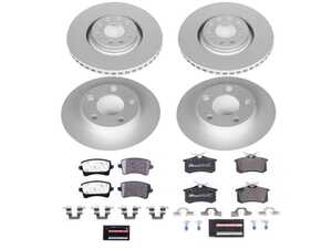 ES#4795568 - ESK889 - Power Stop Euro-Stop Front & Rear Brake Kit (320mm/255mm) - A direct-fit upgrade with GEOMET coated plain rotors and ECE-R90 certified Pagid brake pads. - Power Stop - Audi