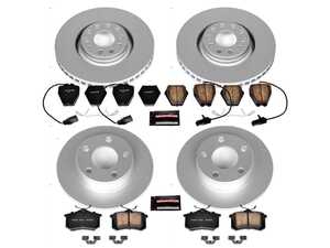 ES#3989348 - CRK889 - Power Stop Z23 Evolution Sport Front & Rear Brake Kit (320mm/255mm) - A direct-fit upgrade with GEOMET coated plain rotors and low-dust carbon-fiber ceramic pads. - Power Stop - Audi