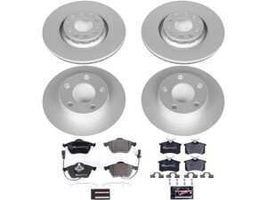 ES#3146822 - ESK639 - Power Stop Euro-Stop Premium Front & Rear Brake Kit (312mm/255mm) - An authentic OE-specification complete 4-wheel braking solution featuring European-sourced pads, high-carbon smooth Geomet coated rotors, and strict ECE-R90 certification. - Power Stop - Audi