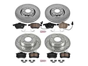 ES#3157616 - K639 - Power Stop Z23 Evolution Sport Front & Rear Brake Kit (312mm/255mm) - A performance complete 4-wheel upgrade featuring drilled & slotted rotors and low-dust carbon-fiber ceramic pads. - Power Stop - Audi